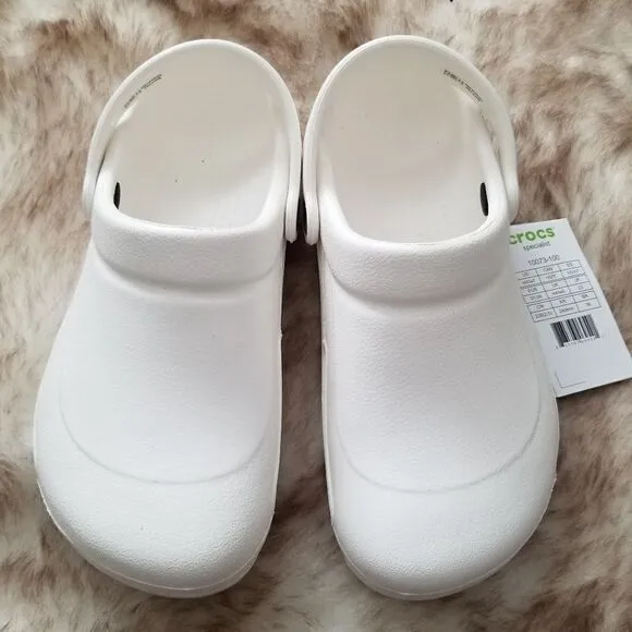 CROCS Specialist II Women's Clogs Work Shoes in White (no vents) NEW