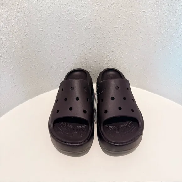 Crocs Stomp Unisex Platform Brown Slides Sz W 9 M 7 NWT