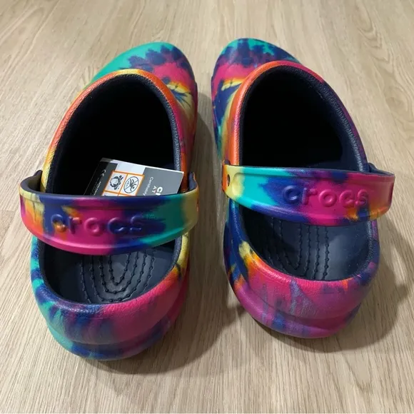Crocs tie dye bistro work clog NWT