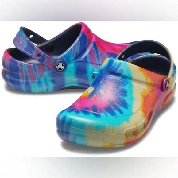 Crocs tie dye bistro work clog NWT