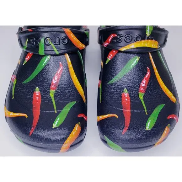 CROCS UNISEX HOT CHILI PEPPERS Bistro Graphic Clogs Size Men's 7/Women's 9 VGUC