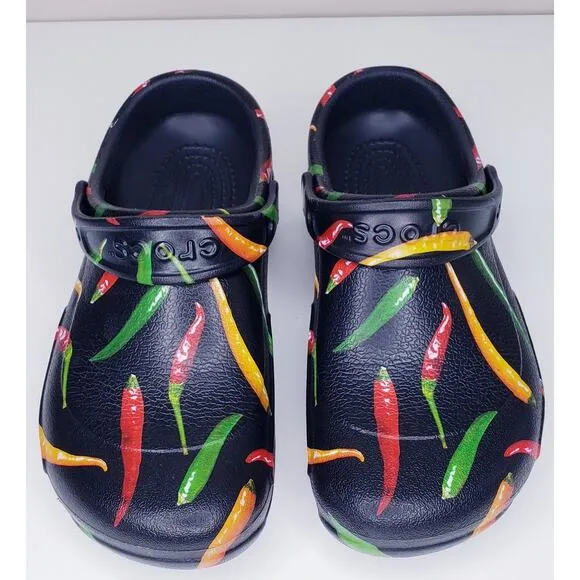CROCS UNISEX HOT CHILI PEPPERS Bistro Graphic Clogs Size Men's 7/Women's 9 VGUC