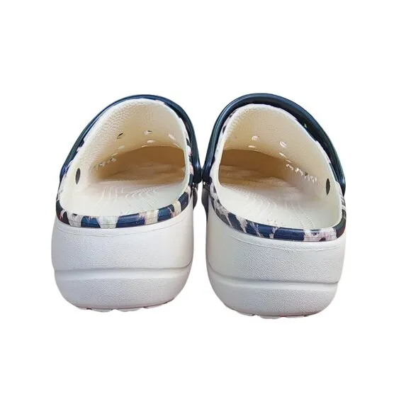 Crocs Women's Baya Platform Leopard Print Clogs, size 10
