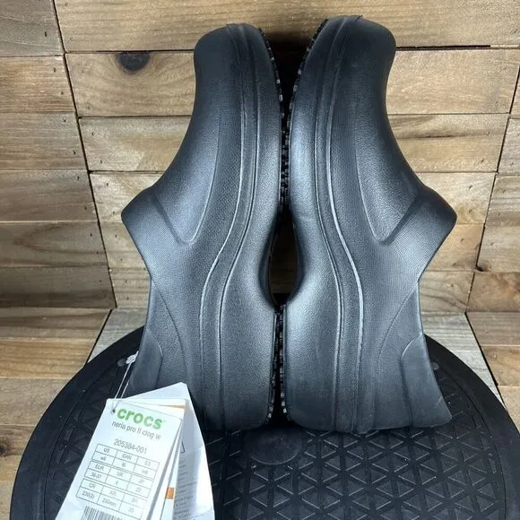 Crocs Womens Size 6 Black Dual Comfort Nurse Work Shoe Clogs NWOB