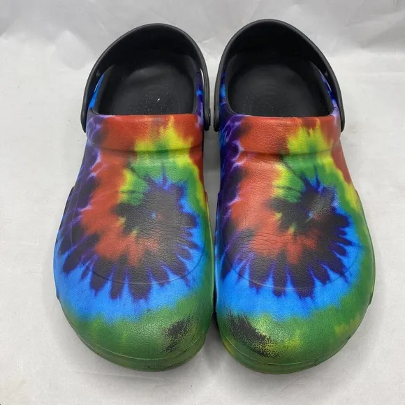 Crocs Work Bistro Pro LiteRide Tie-Dye Clogs Mens Size 11 US