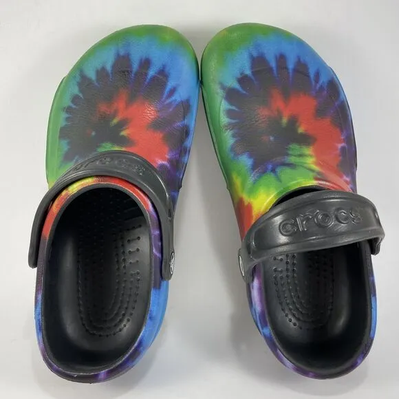 Crocs Work Bistro Pro LiteRide Tie-Dye Kitchen Chef Clogs Womens Size 7, Mens 5