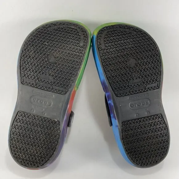 Crocs Work Bistro Pro LiteRide Tie-Dye Kitchen Chef Clogs Womens Size 7, Mens 5