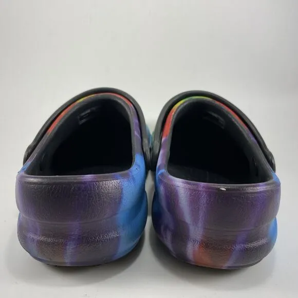 Crocs Work Bistro Pro LiteRide Tie-Dye Kitchen Chef Clogs Womens Size 7, Mens 5