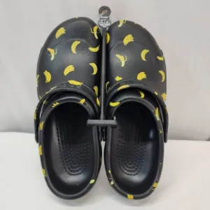 Crocs Bistro Banana Graphic Black Enclosed Toe Clogs Shoes Sz 11 Men’s NWT