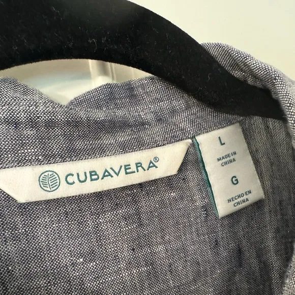 Cubavera Guayabera short sleeve 100% linen dress with slip
