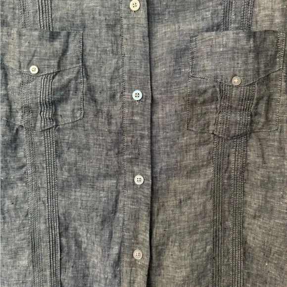 Cubavera Guayabera short sleeve 100% linen dress with slip