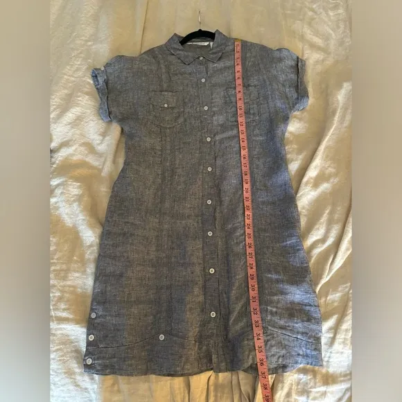 Cubavera Guayabera short sleeve 100% linen dress with slip