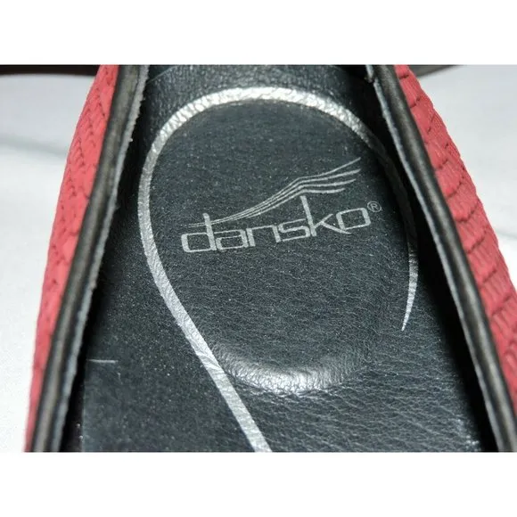 Dankso Orla Shoes Red Cranberry Snake Mary Jane Work Career 39 Womens 8.5