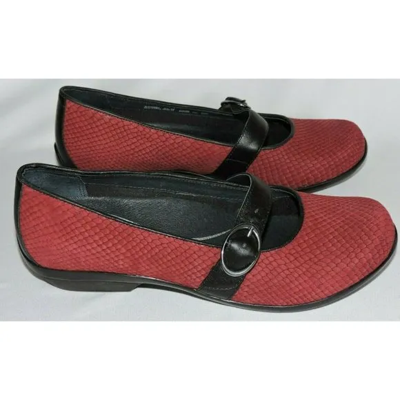 Dankso Orla Shoes Red Cranberry Snake Mary Jane Work Career 39 Womens 8.5
