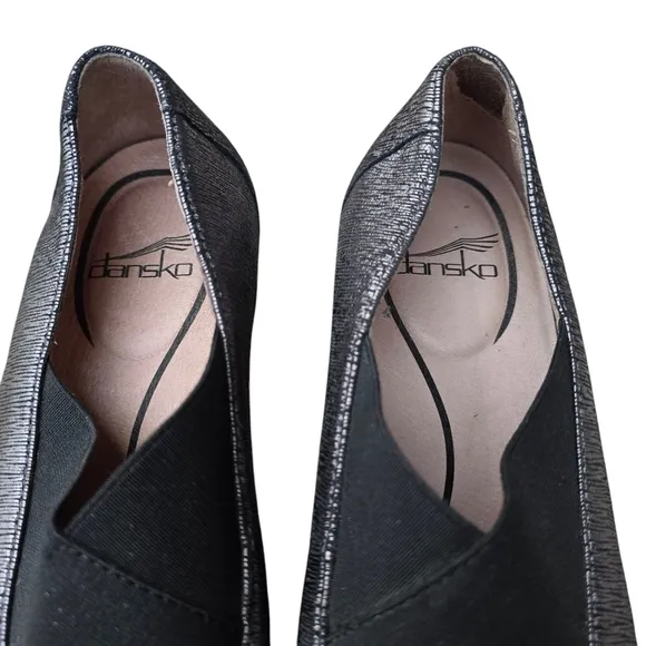 Dansko Ann Pewter Metallic Slip On, Size EU 37