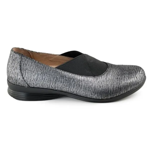 Dansko Ann Pewter Metallic Slip On, Size EU 37