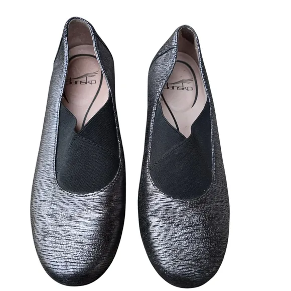 Dansko Ann Pewter Metallic Slip On, Size EU 37