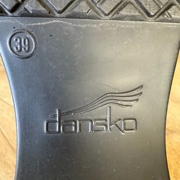 Dansko Black Iridescent Petrol Patent Professional Clogs Size 39