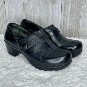Dansko Black Leather Clogs Solstice Size 38