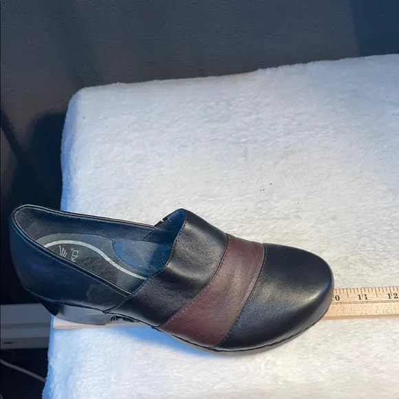 Dansko Black Leather Clogs with Rounded Toe