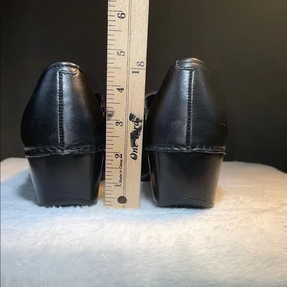 Dansko Black Leather Clogs with Rounded Toe