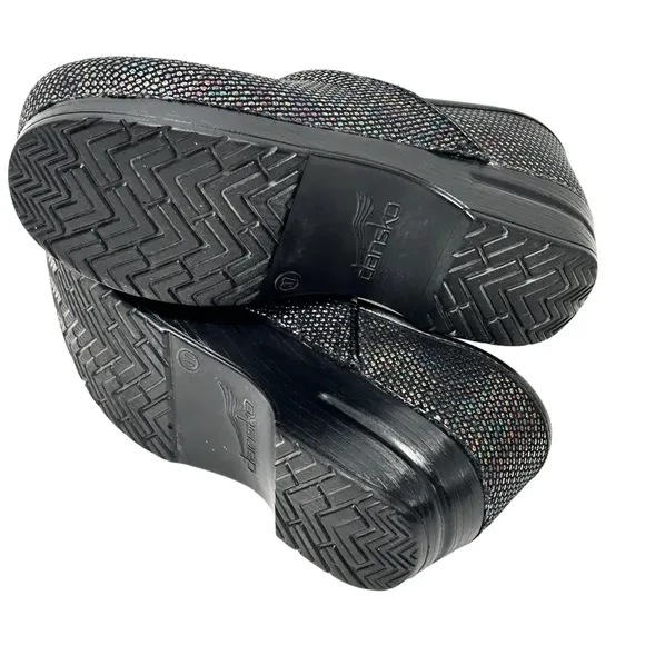 Dansko Black Rainbow Pattern Clogs Euro Size 37 USA 6.5 - 7