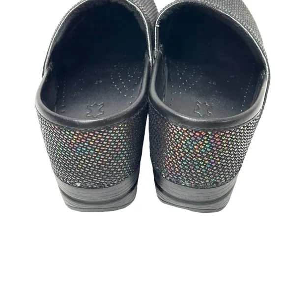 Dansko Black Rainbow Pattern Clogs Euro Size 37 USA 6.5 - 7