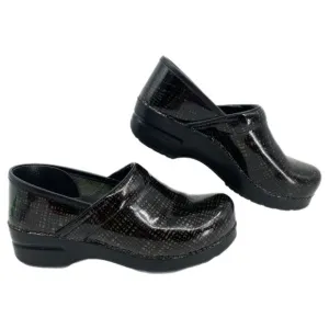 Dansko Black Silver Leather Clogs | Size 38EU