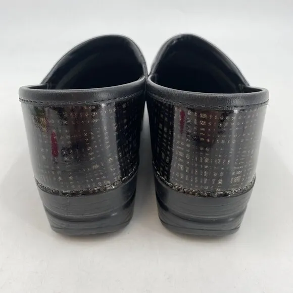 Dansko Black Silver Leather Clogs | Size 38EU