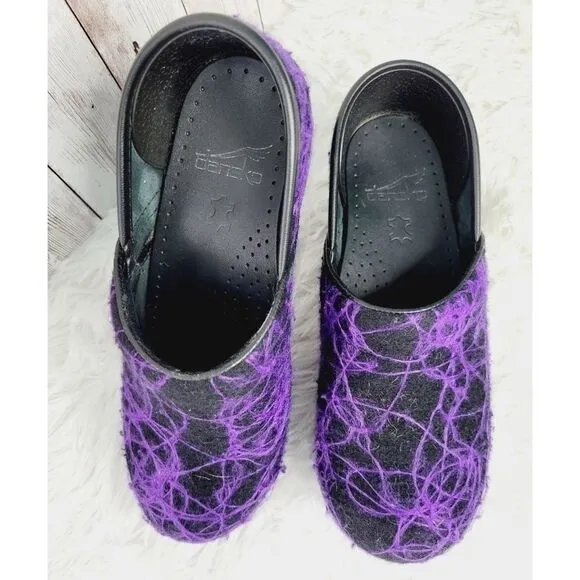 Dansko Clogs Purple Swirl, Purple Wave, Size EU36, Felted Wool Clog