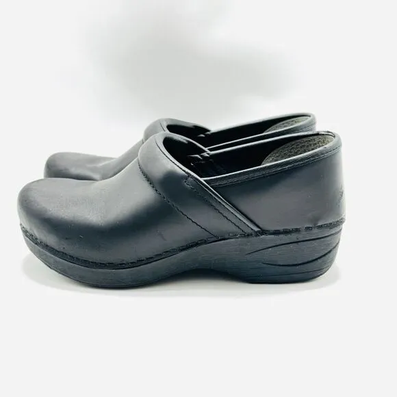 Dansko Clogs Womens 36 US 5.5 6 Black Leather XP 2.0 Work Stability Comfort Shoe