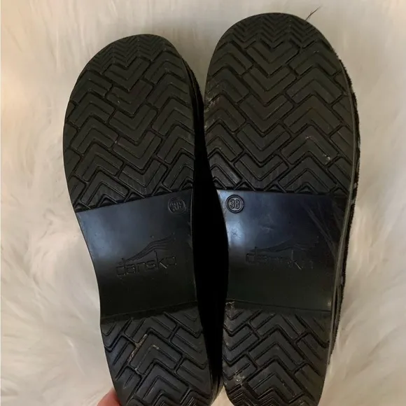 Dansko closed back clogs - Size 38 - Black velvet Subtle Animal Print