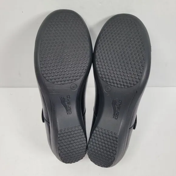 Dansko Fawna Milled Nappa Women's Black Leather Mary Jane Shoes US Size 5.5 EU36