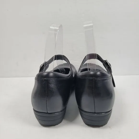 Dansko Fawna Milled Nappa Women's Black Leather Mary Jane Shoes US Size 5.5 EU36