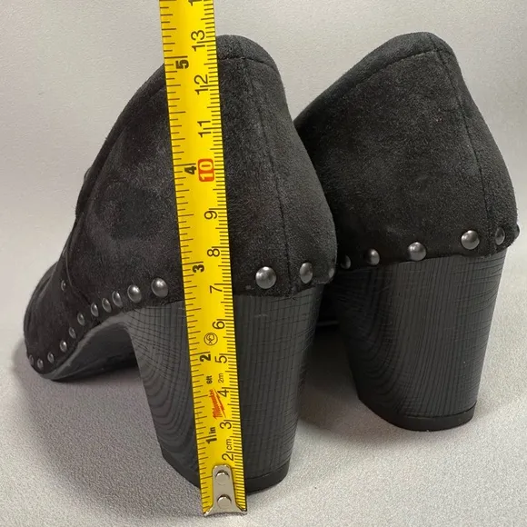 Dansko Harlow Burnished Black Suede Leather Studded Mule Clogs EU38