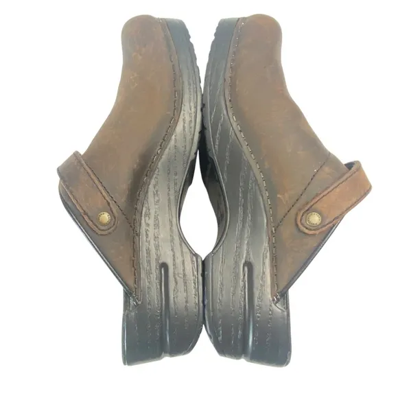 DANSKO Ingrid Clogs Mule Leather in Antique Brown Oiled Size 38 (US 8.5-9)