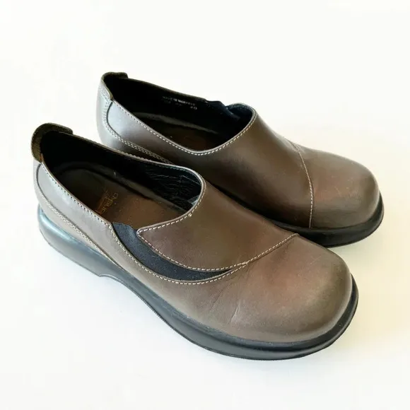 Dansko Leather Clogs Chonky Dark Gray Size 40 EU Women’s Morocco Loafers‎ Shoes
