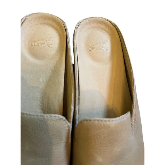Dansko Lexie Mule Shoes Leather Slip-On Womens Size 9  Beige Old Money Preppy