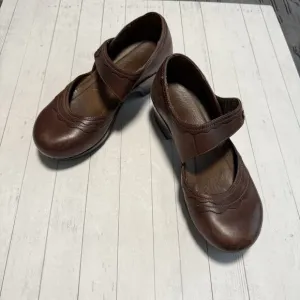 Dansko Mary Jane Shoes Women’s Size 41 Brown Leather Comfort Wedge Heel Strap