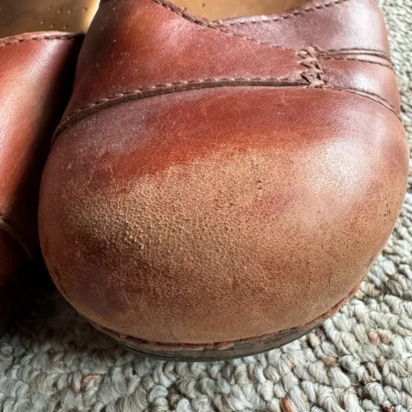 Dansko Mary Jane Slingback Sandals Clogs Shoe Size 42 Tan Leather - Closed Toe