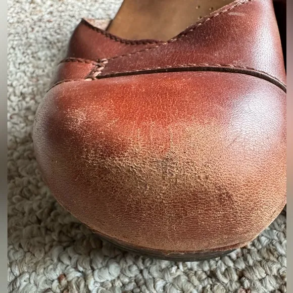 Dansko Mary Jane Slingback Sandals Clogs Shoe Size 42 Tan Leather - Closed Toe