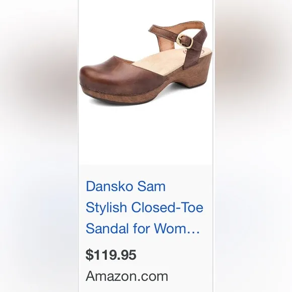 Dansko Mary Jane Slingback Sandals Clogs Shoe Size 42 Tan Leather - Closed Toe