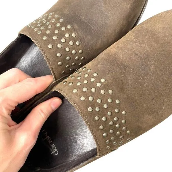 Dansko Mavis studded leather clogs Sz 37 brown