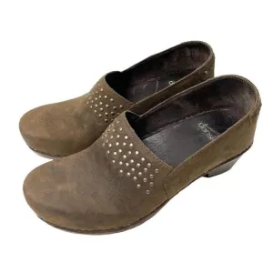 Dansko Mavis studded leather clogs Sz 37 brown
