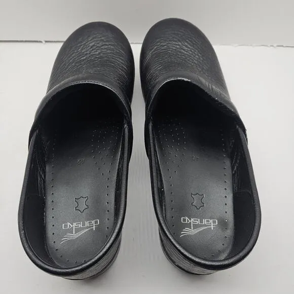 Dansko Men's 11.5-12 45 Pro Professional Black Leather Clogs Shoes Work