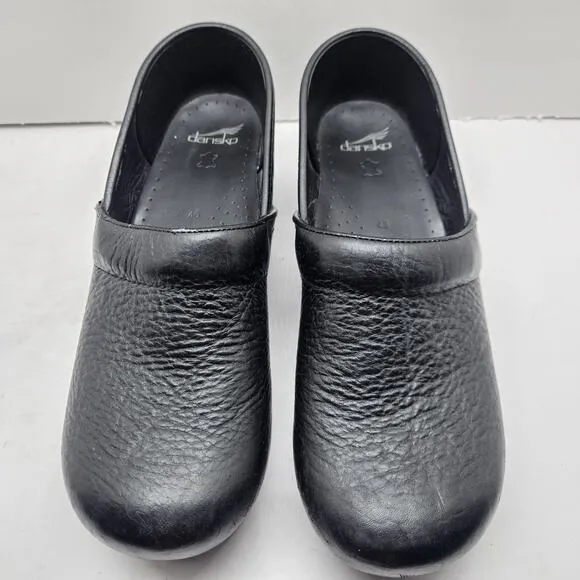 Dansko Men's 11.5-12 45 Pro Professional Black Leather Clogs Shoes Work