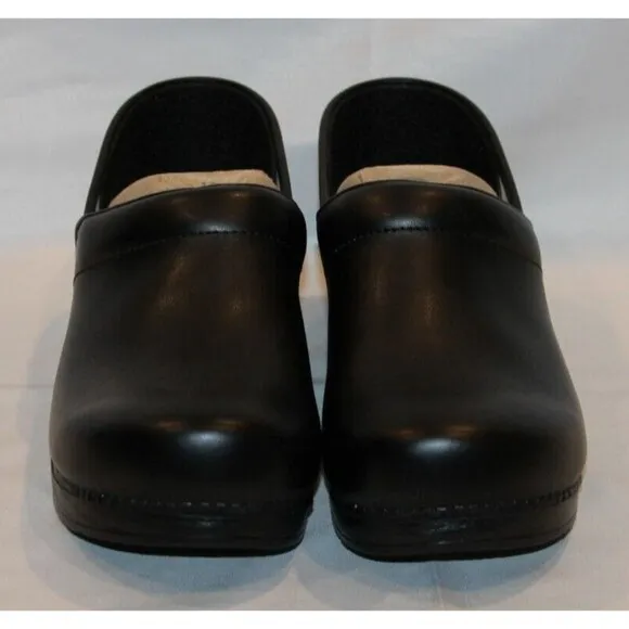 DANSKO MEN'S PROFESSIONAL SLIP-ON CLOGS ARCH SUPPORT 47 US 13.5-14 BLACK LEATHER