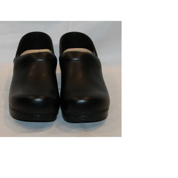 DANSKO MEN'S PROFESSIONAL SLIP-ON CLOGS ARCH SUPPORT 47 US 13.5-14 BLACK LEATHER