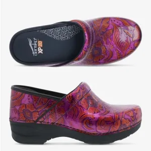 Dansko New no Box EU38 XP 2.0 Fuchsia Tooled Patent Leather Nursing Clogs