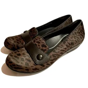 Dansko Olena Cheetah Print Calf Fur Flat Shoes Size 38 US Size 7.5 - 8